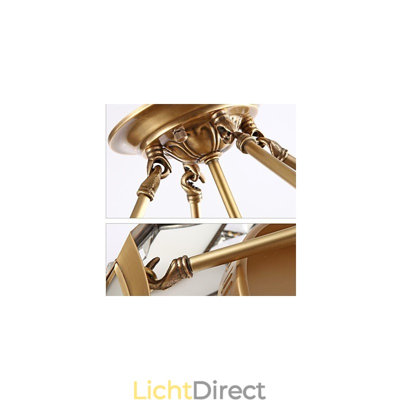Traditionele klassieke rustieke lodge messing metalen hanglamp