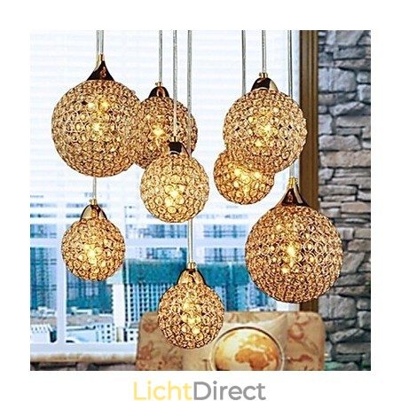 Moderne, eigentijdse Globe Crystal Electroplated metalen hanglamp Moderne, eigentijdse Globe Crystal Electroplated metalen hanglamp