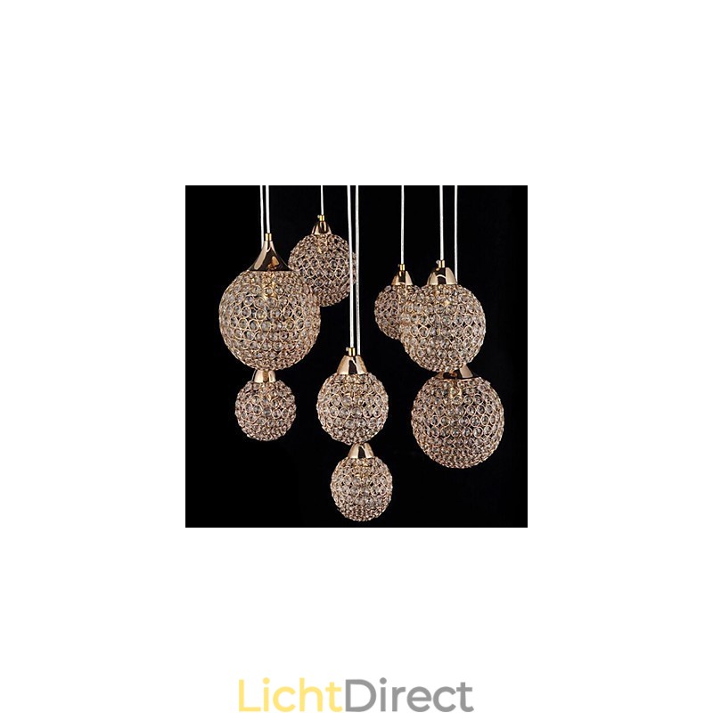 Moderne, eigentijdse Globe Crystal Electroplated metalen hanglamp