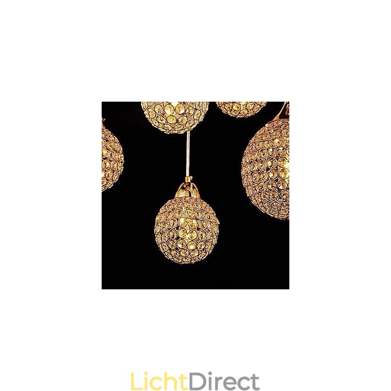Moderne, eigentijdse Globe Crystal Electroplated metalen hanglamp