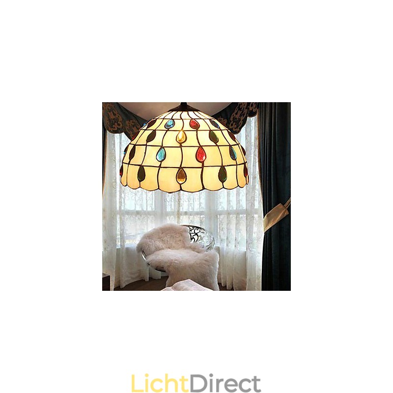 Europese landelijke creatieve kunsten Gebrandschilderde kroonluchter Herstellen van oude manieren Lamp Licht