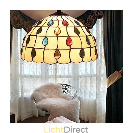 Europese landelijke creatieve kunsten Gebrandschilderde kroonluchter Herstellen van oude manieren Lamp Licht