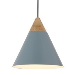 Mini Artistieke Kegelvormige Hanglamp 1 Licht Moderne Eenvoudige Afwerking Zwart Wit Stofblauw Aluminium & Houten Hanglamp