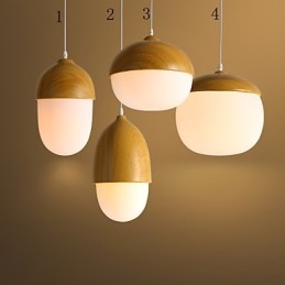 Nordic Contracted Mushroom Creative Nuts Enkele Kop Glazen Kroonluchter Lamp Licht
