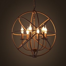 Zittende lampen Nordic Country Smeedijzer Amerikaans Retro Kaars Kroonluchter De Zwarte Kroonluchter