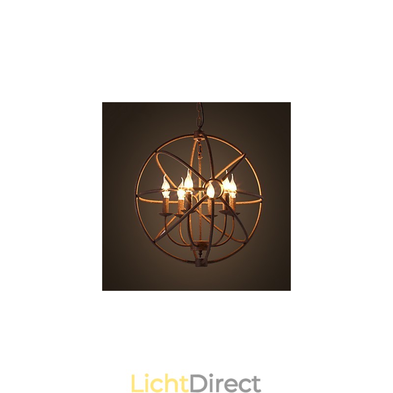 Zittende lampen Nordic Country Smeedijzer Amerikaans Retro Kaars Kroonluchter De Zwarte Kroonluchter