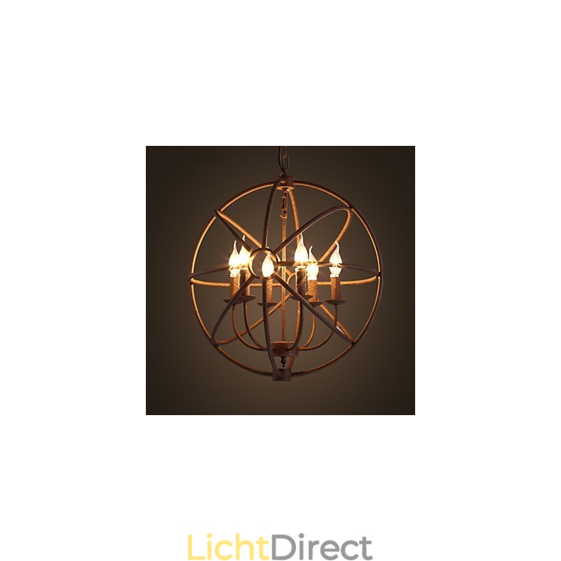 Zittende lampen Nordic Country Smeedijzer Amerikaans Retro Kaars Kroonluchter De Zwarte Kroonluchter