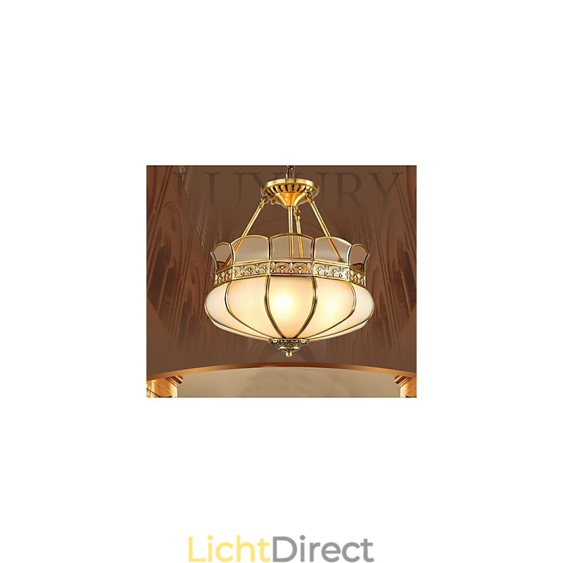 De klassieke koperen semi-plafondlamp Koperen veranda