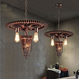 Industriële Wind Cafe Studio Gear Drie Hoofdlamp