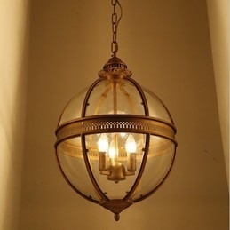 IJzeren bronzen kroonluchterlamp glas