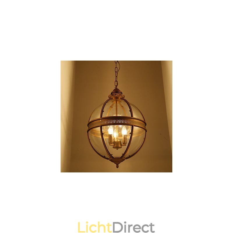 IJzeren bronzen kroonluchterlamp glas