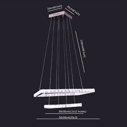 Moderne, eigentijdse kristallen metalen hanglamp