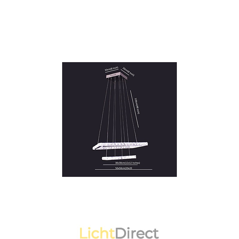 Moderne, eigentijdse kristallen metalen hanglamp