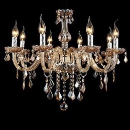 Luxe Kristallen Kaars Kroonluchter Amber Kristal