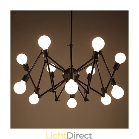 American Loft Black Lights Iron Spider Kroonluchter Met 12 Hoofden American Loft Black Lights Iron Spider Kroonluchter Met 12 Hoofden