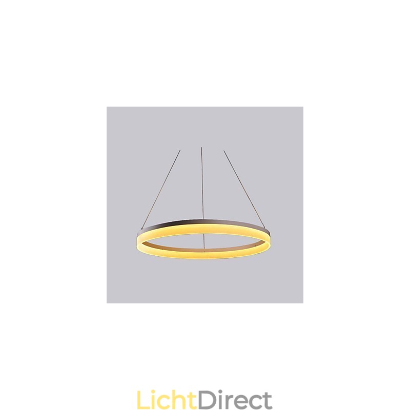 Ronde hanglamp opgehangen rond gat geperforeerd paneel
