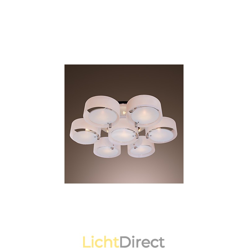 Moderne, eigentijdse kroonluchter van chroommetaal, inbouw