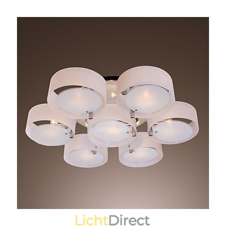 Moderne, eigentijdse kroonluchter van chroommetaal, inbouw