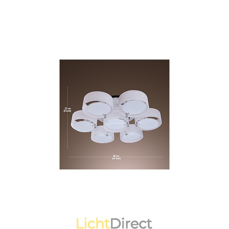 Moderne, eigentijdse kroonluchter van chroommetaal, inbouw