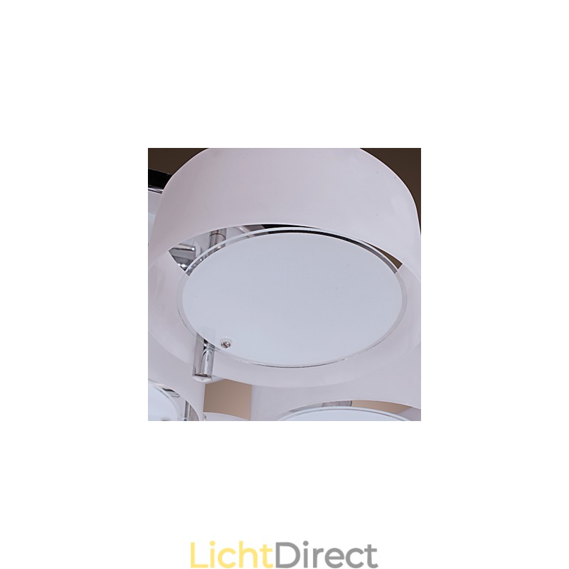 Moderne, eigentijdse kroonluchter van chroommetaal, inbouw