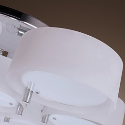 Moderne, eigentijdse kroonluchter van chroommetaal, inbouw