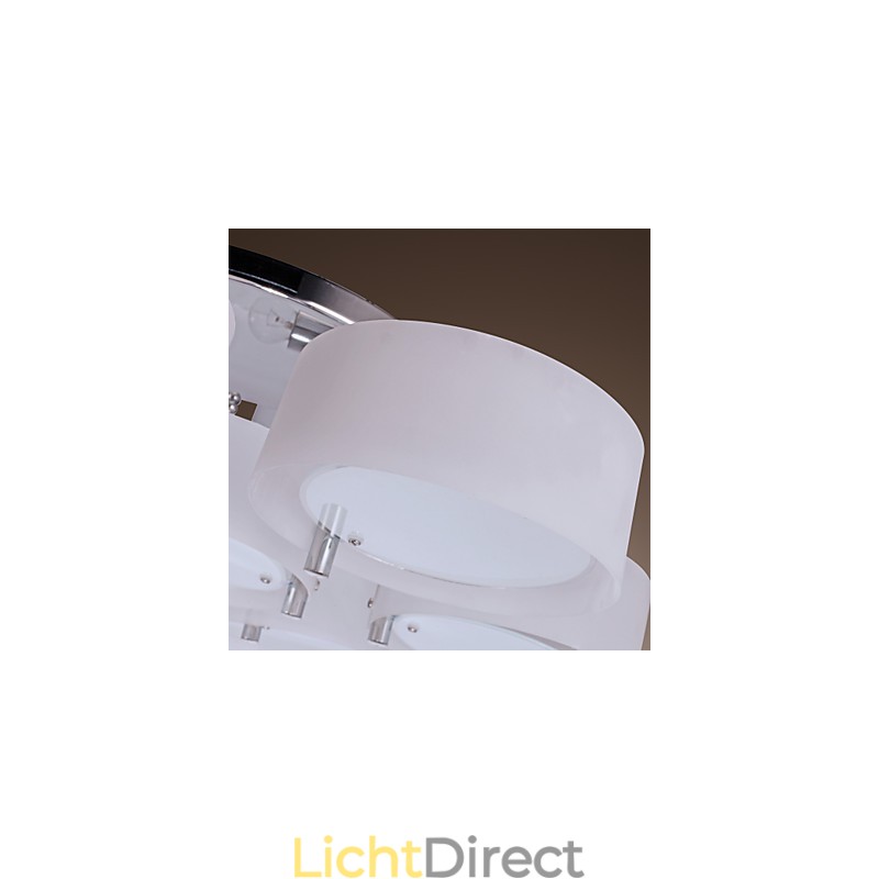 Moderne, eigentijdse kroonluchter van chroommetaal, inbouw