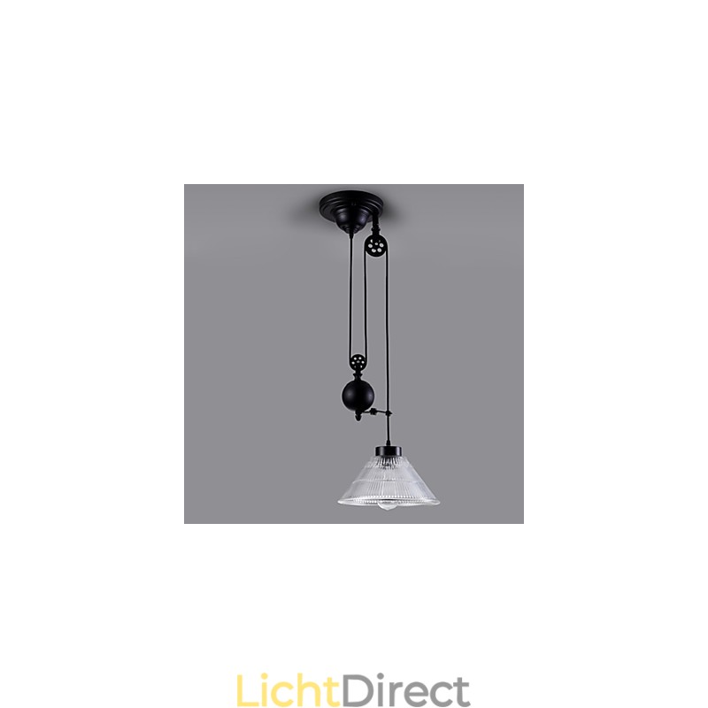 Vintage hanglamp 1 licht eilandlamp hal hanglampen metaal + galss