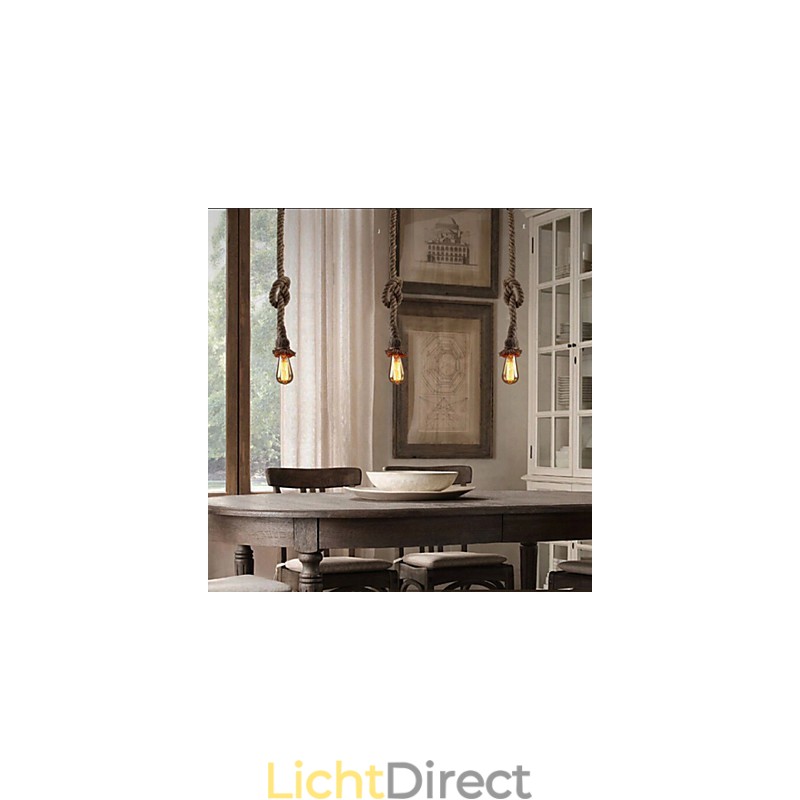 1 Licht DIY Kunst Hennep Touw Licht Creatieve Hennep Touw Hanglamp