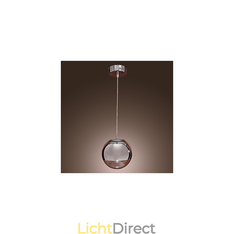 Moderne, eigentijdse Globe Mini-stijl Chromen metalen hanglamp