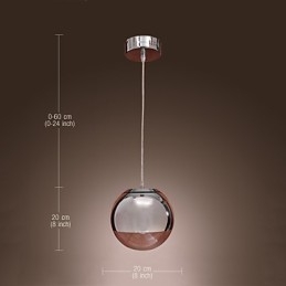 Moderne, eigentijdse Globe Mini-stijl Chromen metalen hanglamp