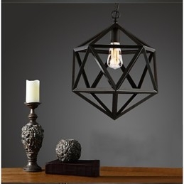 Retro industriële lamp hanglamp hexahedron artistieke originaliteit smeedijzer hanglamp