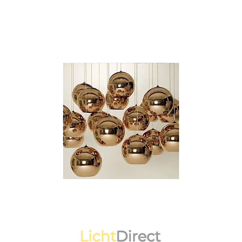 Creatieve eenvoudige glazen Nordic retro galvaniserende bolvormige hanglamp
