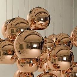 Creatieve eenvoudige glazen Nordic retro galvaniserende bolvormige hanglamp