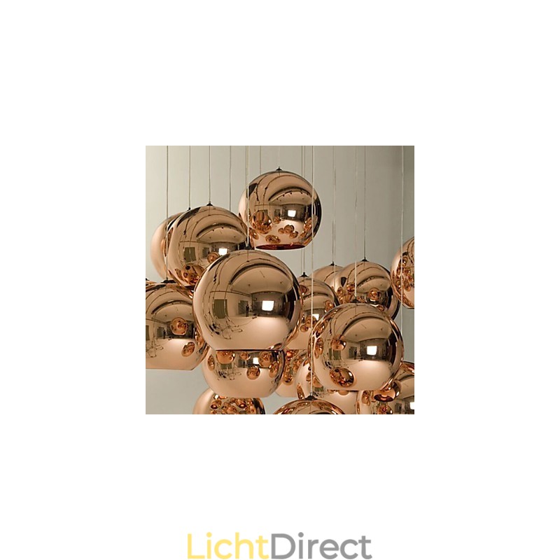 Creatieve eenvoudige glazen Nordic retro galvaniserende bolvormige hanglamp