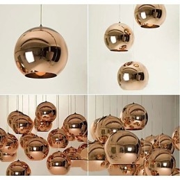 Creatieve eenvoudige glazen Nordic retro galvaniserende bolvormige hanglamp