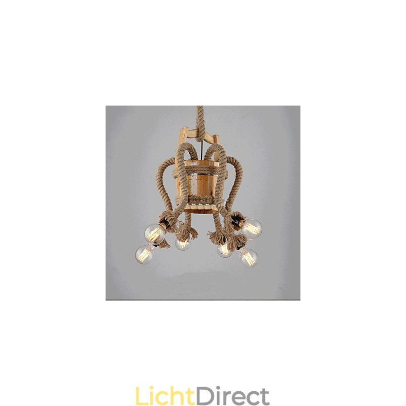 Houten Vat Kroonluchter Creatieve Lamp