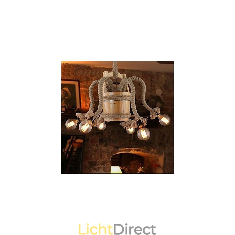 Houten Vat Kroonluchter Creatieve Lamp