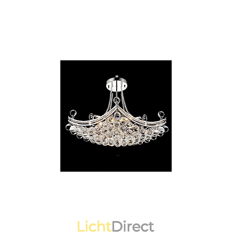 Moderne, eigentijdse kristallen, gegalvaniseerde metalen hanglamp