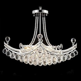 Moderne, eigentijdse kristallen, gegalvaniseerde metalen hanglamp
