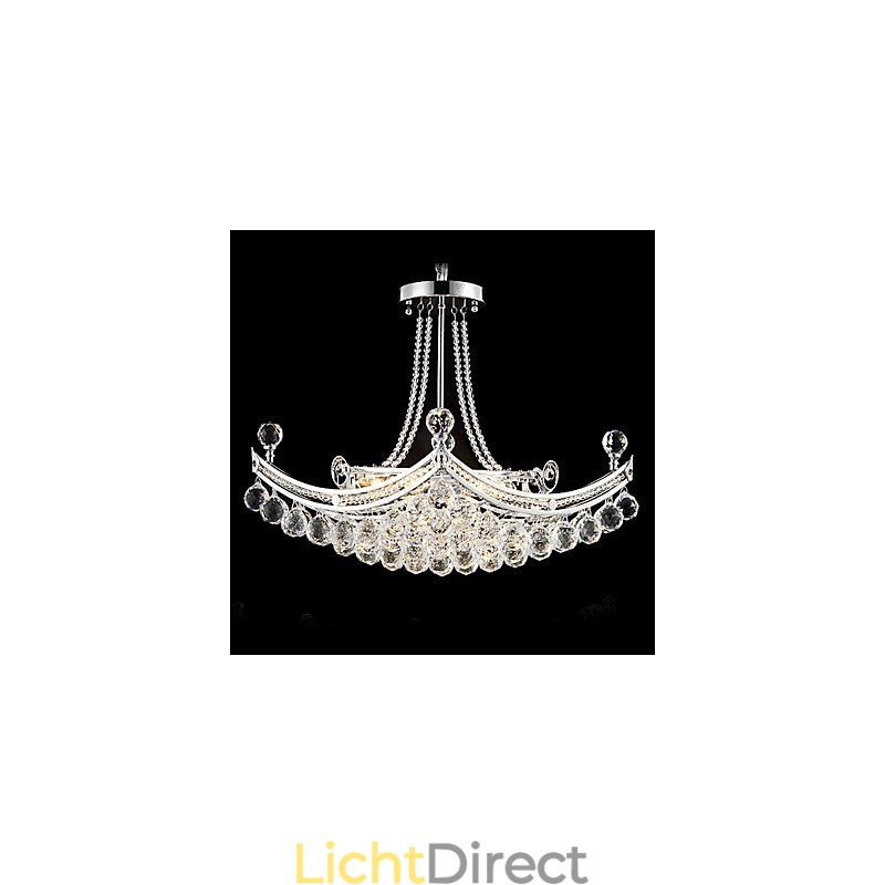 Moderne, eigentijdse kristallen, gegalvaniseerde metalen hanglamp