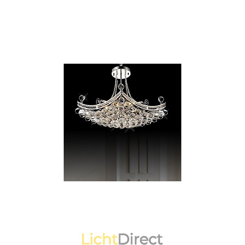 Moderne, eigentijdse kristallen, gegalvaniseerde metalen hanglamp