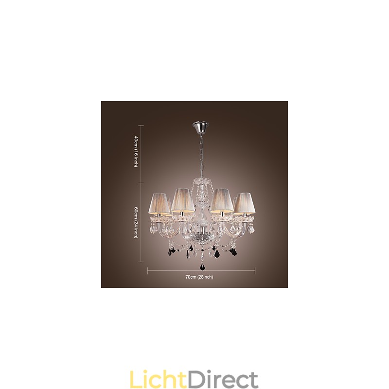 Kroonluchter Kristal Luxe Modern Wonen 8 Lampen