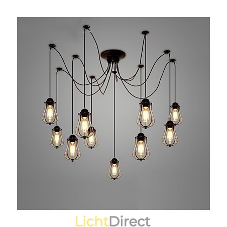 Vintage Edison Multiple Verstelbare DIY Plafondlamp Hanglamp Kroonluchter Moderne Chic Industriële Eetkamer Vintage Edison Multiple Verstelbare DIY Plafondlamp Hanglamp Kroonluchter Moderne Chic Industriële Eetkamer