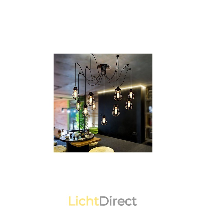 Vintage Edison Multiple Verstelbare DIY Plafondlamp Hanglamp Kroonluchter Moderne Chic Industriële Eetkamer