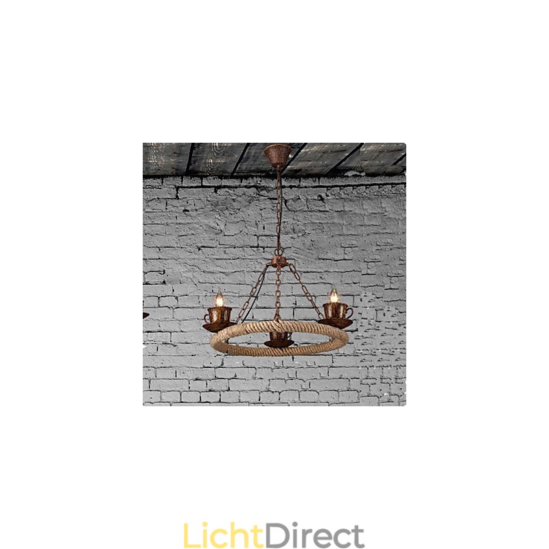 Keramische Industrie Wind Rope Kroonluchter RetroLron Kroonluchter Simple3