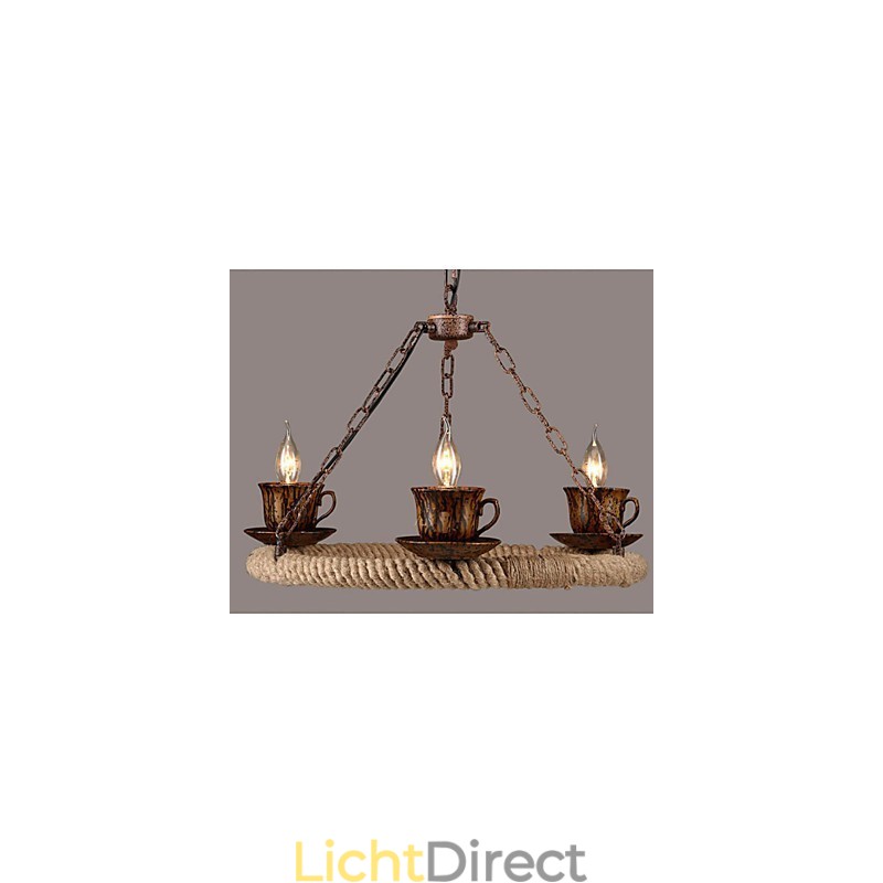 Keramische Industrie Wind Rope Kroonluchter RetroLron Kroonluchter Simple3