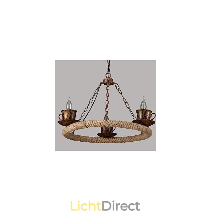 Keramische Industrie Wind Rope Kroonluchter RetroLron Kroonluchter Simple3