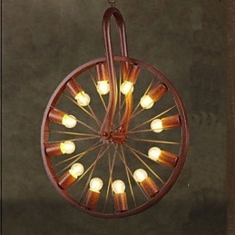 Retro wiel hanglamp om de oude industriële hanglamp te maken