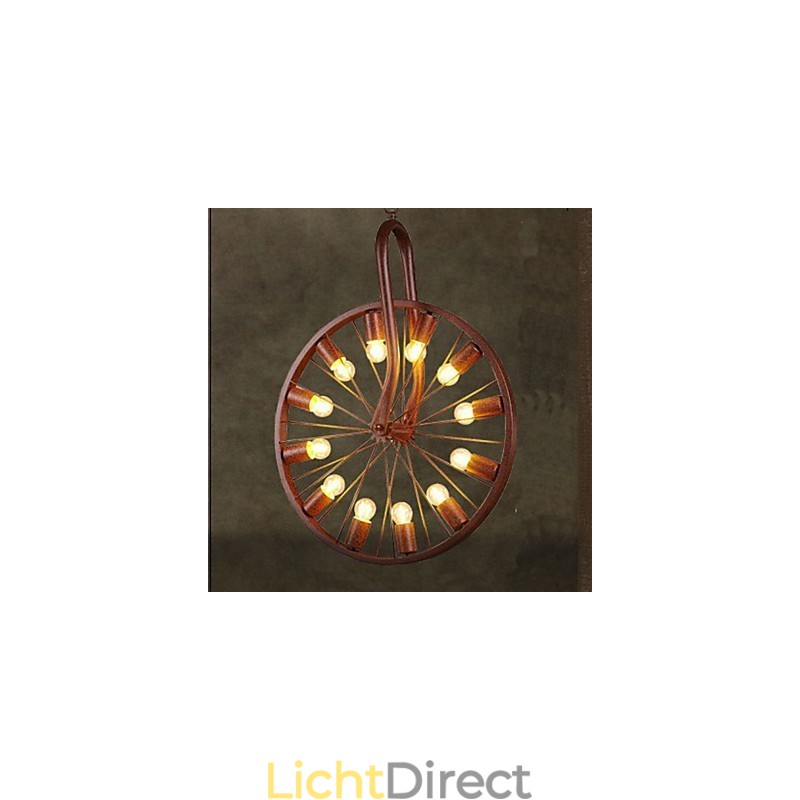 Retro wiel hanglamp om de oude industriële hanglamp te maken