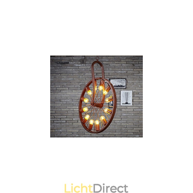 Retro wiel hanglamp om de oude industriële hanglamp te maken